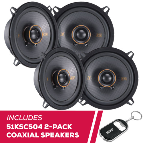Kicker 2-Pack 51KSC504 5.25" 4 Ohms 2-Way Coaxial Speakers - High Power Handling