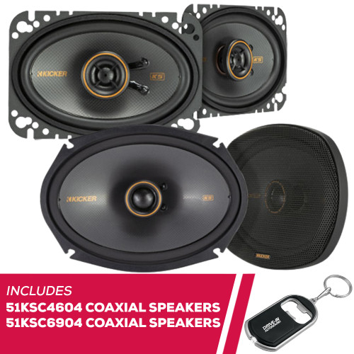 Kicker 4 Ohms 51KSC4604 4x6" Coaxial Speakers & 51KSC6904 6x9" Coaxial Speakers