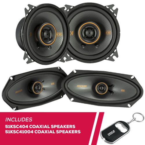 Kicker KS-Series 51KSC404 4" Coaxial Speakers, 51KSC41004 4x10" Coaxial Speakers