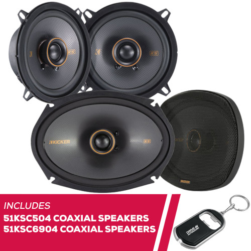 Kicker 4 Ohms 51KSC504 5.25" Coaxial Speakers & 51KSC6904 6x9" Coaxial Speakers