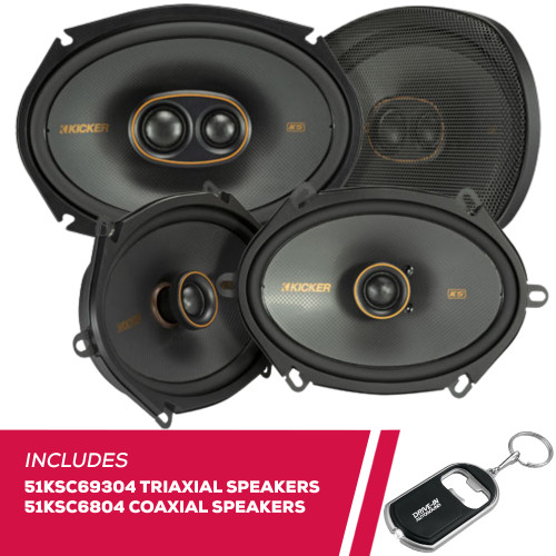 Kicker 51KSC69304 6x9" Triaxial Speakers and 51KSC6804 6x8" Coaxial Speakers