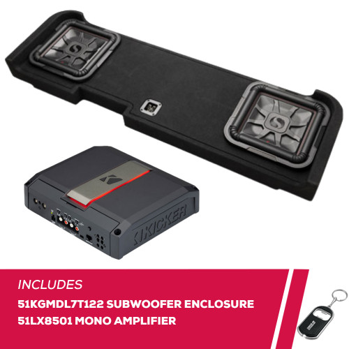 Kicker 51KGMDL7T122 Dual 12" L7T Enclosure & 51LX8501 Mono Amp w/ Wiring Kit