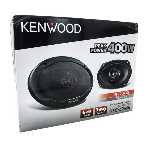 Refurbished Kenwood KFC-6966R 6"x9" Road Series 3-Way 4-Ohm Impedance Coaxial Car Speakers
