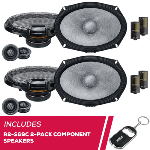 Alpine 2-Pack R2-S69C Next-Generation R-Series 6"x9" 2-Way Component Speakers