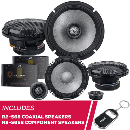 Alpine R-Series R2-S65 6.5" Coaxial Speakers & R2-S652 6.5" Component Speakers