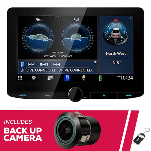 Kenwood DMX1038S 10.1" 1-DIN Multimedia Receiver with Back Up Bullet Camera Kenwood DMX1038S 10.1" 1-DIN Multimedia Receiver with Back Up Bullet Camera