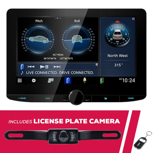 Kenwood DMX1038S 10.1" Single-DIN Multimedia Receiver w/ License Plate Camera Kenwood DMX1038S 10.1" Single-DIN Multimedia Receiver w/ License Plate Camera