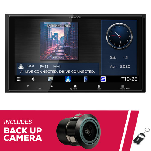 Kenwood DMX8710S 6.92" Double-DIN Multimedia Receiver with Back-Up Bullet Camera