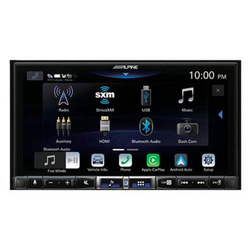 Alpine ILX-507 7"" Multimedia Receiver with PWE-S8 8"" Compact Powered Subwoofer