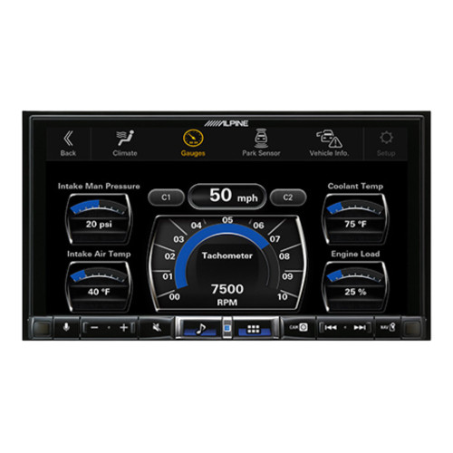 Alpine ILX-507 7"" Multimedia Receiver with PWE-S8 8"" Compact Powered Subwoofer