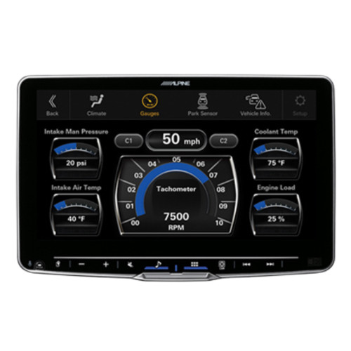 Alpine ILX-F509 9"" Multimedia Receiver with PWE-S8 8" Compact Powered Subwoofer