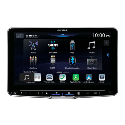 Alpine ILX-F509 9"" Multimedia Receiver with PWE-S8 8" Compact Powered Subwoofer