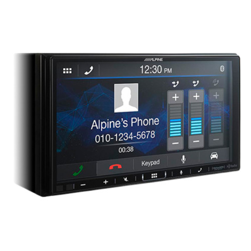 Alpine ILX-407 7"" Multimedia Receiver with PWE-S8 8"" Compact Powered Subwoofer