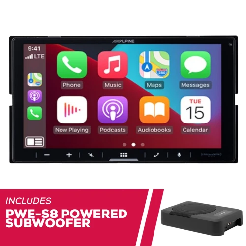 Alpine ILX-W670-M 6.75" Multimedia Receiver w/ PWE-S8 8"" Powered Subwoofer