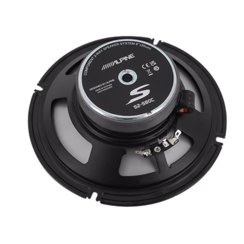 Alpine PWE-S8 8" Compact Powered Subwoofer with S2-S80C 8" Component Speakers