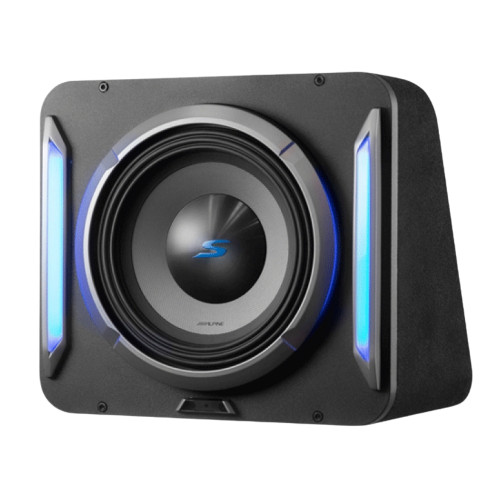 Open Box Alpine S-Series S2-SB8 8" Preloaded Subwoofer Wedge Enclosure & 300W RMS Power