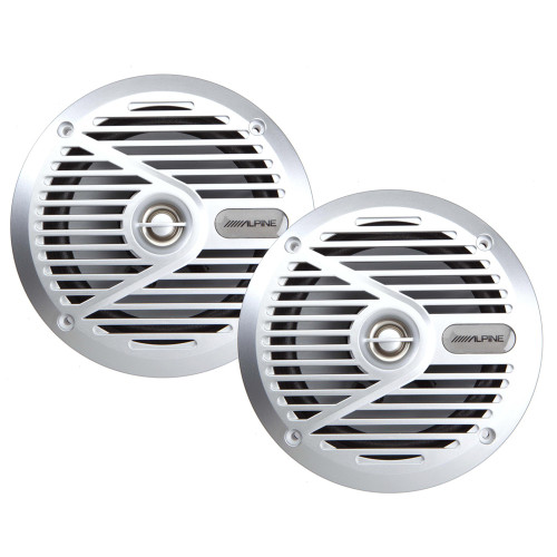 Open Box Alpine SPS-M601 6-1/2" 2-Way Marine Speakers (Silver)