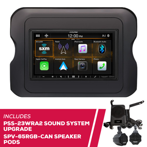 Alpine I407-WRA-JL 7" Receiver w/ PSS-23WRA2 Sound System & Speaker Pods