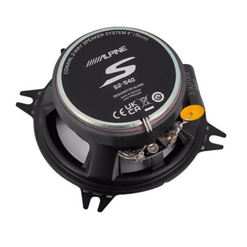 Alpine S2-A36F 60W RMS 4-Channel Car Amp with S2-S40 4" 2-Way Coaxial Speakers