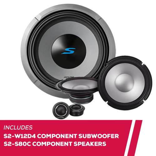 Alpine S2-W12D4 12" Component Subwoofer with S2-S80C 8" Component Speakers