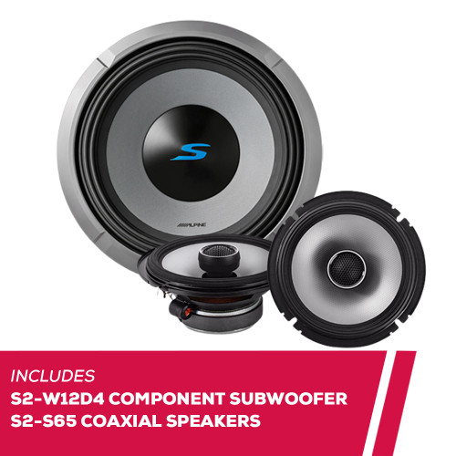 Alpine S2-W12D4 12" Component Subwoofer with S2-S65 6.5" Coaxial Speakers