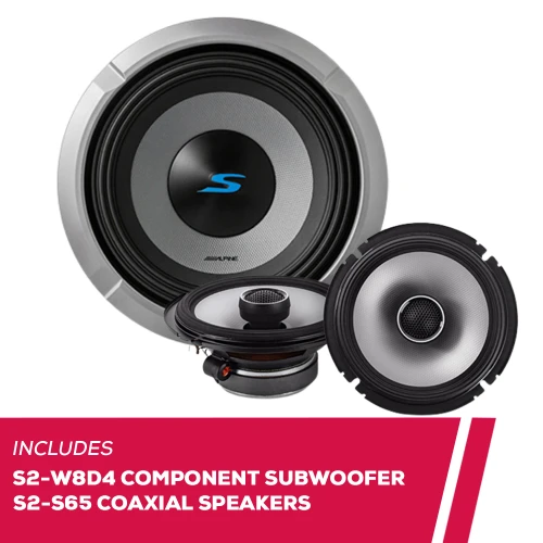 Alpine S2-W8D4 8" Component Subwoofer with S2-S65 6.5" Coaxial Speakers