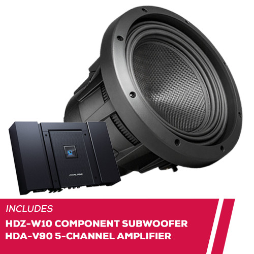 Alpine HDZ-W10 10" Component Subwoofer with HDA-V90 5-Channel Amplifier