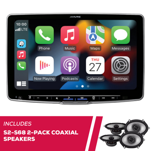 Alpine ILX-F511 11" Multimedia Receiver with 2-Pack S2-S68 6x8" Coaxial Speakers