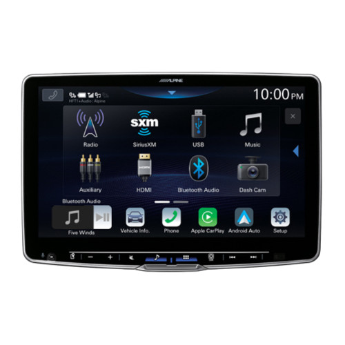 Alpine ILX-F511 11" 1-DIN Multimedia Receiver with PWE-S8 8" Powered Subwoofer