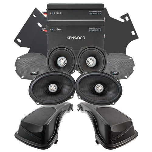 Kenwood P-HD3FRRG-98 Front and Rear Audio Package for 1998-2013 HD Road Glide