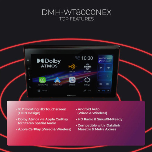 Pioneer DMH-WT8000NEX 10.1" Single-DIN Digital Multimedia Receiver w/ Bluetooth