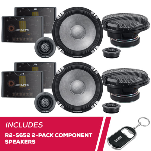 Alpine R-Series 2-Pack R2-S652 6.5" 300W Peak 2-Way Pro Component Speakeres