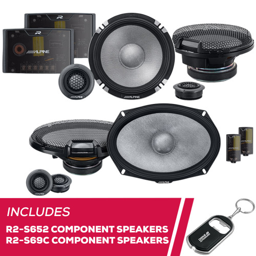 Alpine R-Series R2-S652 6.5" Component Speakers, R2-S69C 6x9" Component Speakers