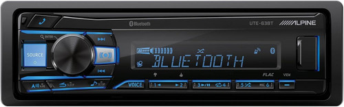 Alpine UTE-63BT Single-DIN Shallow Chassis Digital Media Receiver with Bluetooth
