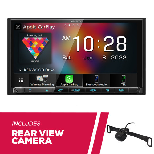 Kenwood DMX9708S 6.95" Multimedia Receiver w/ CMOS-230LP1 Universal Backup Camera