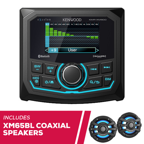Kenwood eXcelon KMR-XM500 Digital Media Receiver w/ XM65BL 6.5" Coaxial Speakers