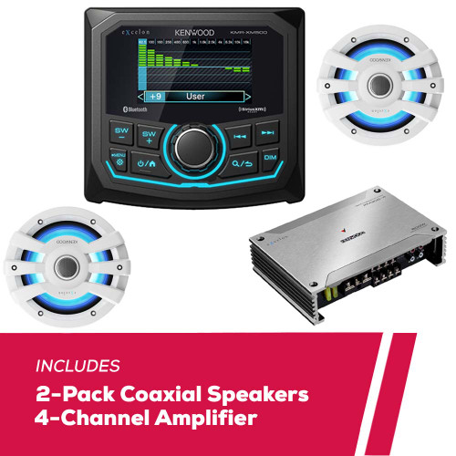 Kenwood eXcelon KMR-XM500 Digital Media Receiver with 2-Way Coaxial Speakers