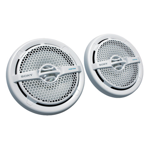 New, Open Box Sony XSMP1611 6.5" Dual-Cone 65 Watts RMS IPx5 1-Way Marine Speakers (White)