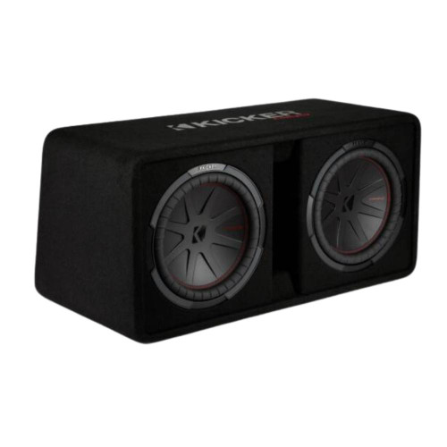 Used Kicker 48DCWR122 Dual 12" Ported Enclosure CompR Subwoofers with 2000 Watt Peak