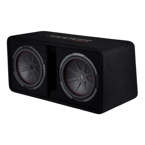 Used Kicker 48DCWR122 Dual 12" Ported Enclosure CompR Subwoofers with 2000 Watt Peak