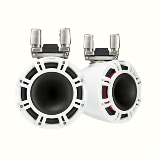 New, Open Box Kicker 44KMTC94W Marine Wakeboard 9 Inch 600 Watts LED Lighting Tower Speakers