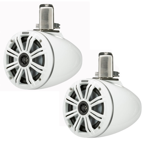 New, Open Box Kicker 45KMTC65W 6.5" 2-Way Coaxial Marine Tower Speakers 4 Ohm w/ 195W Peak