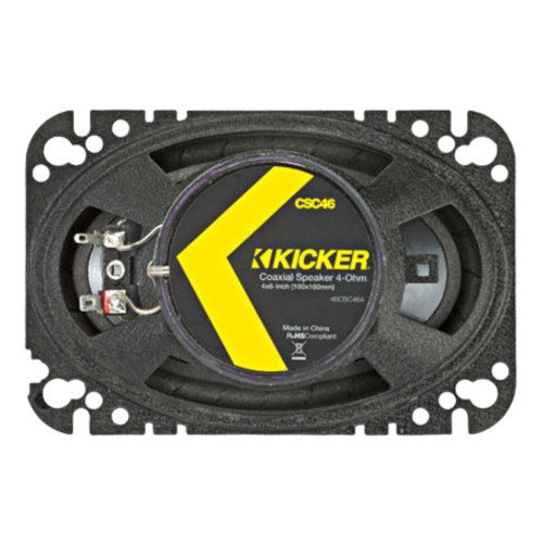 New, Open Box Kicker 46CSC464 CS Series 4"x6" 2-Way Coaxial Car Speakers with 150 Watts Peak