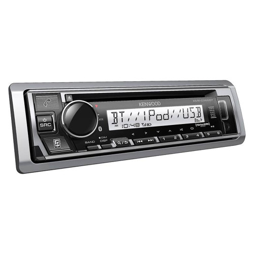 Open Box Kenwood KMR-D382BT Marine CD Receiver and 1.5 Line Display with Bluetooth