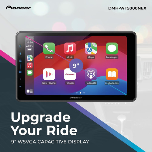 Pioneer DMH-WT5000NEX 9" floating screen Car Receiver + FREE Scosche Dual Front/Rear HD Dash Cam Bundle