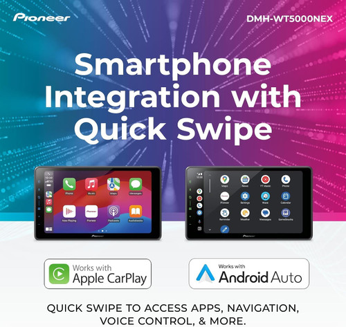 Pioneer DMH-WT5000NEX 9" floating screen Car Receiver + FREE Scosche Dual Front/Rear HD Dash Cam Bundle