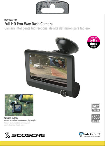 Scosche DDVR2XFHD-SP1 1080P Full HD Camera Front & Rear Dash Cams 4" Screen