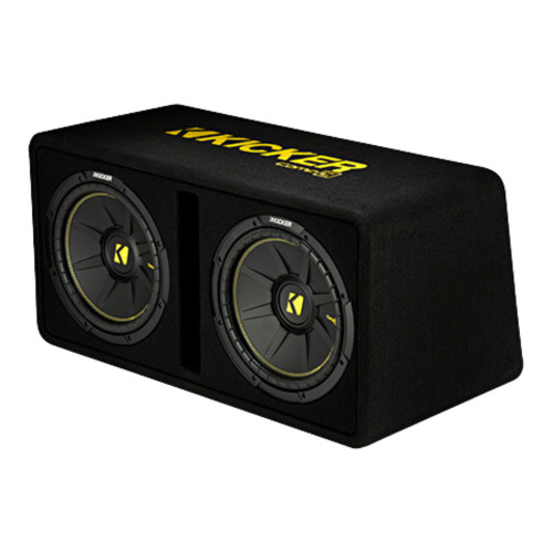 Kicker 44DCWC122 Single 2-Ohm CompC Dual 12-Inch Subwoofer Enclosure