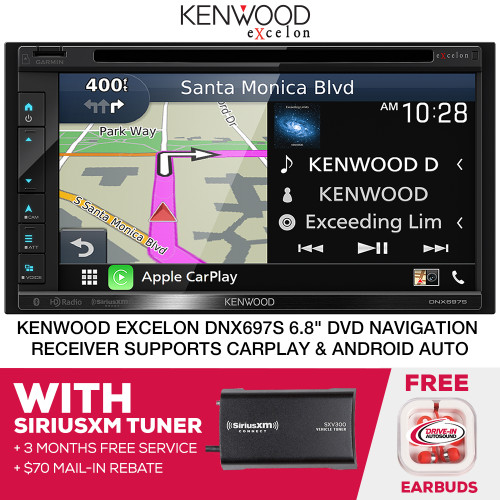 Kenwood eXcelon DNX697S 6.8" DVD Navigation & SiriusXM Tuner