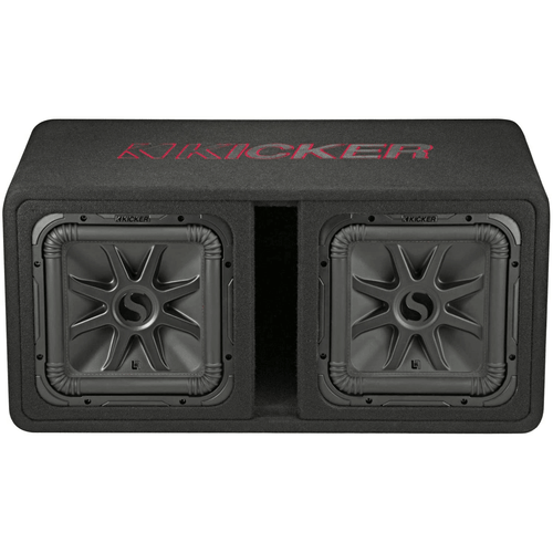 Kicker 45DL7R122 Dual Subwoofers in the CWR Style Vented Enclosure, 2-Ohm, 1200W
